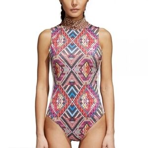 Adidas Multicolor Geometric Print Women's Top - EUC